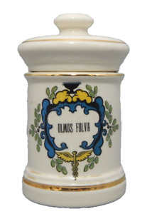 Vintage Antique Blair Porcelain Apothecary Jar C1850 1880 Ulmus Fulva