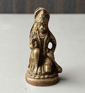 1930 S Antique Vintage Brass Lord Hanuman Religious Statue Decorative Rare 148