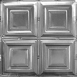 American Tin Ceilings Ceiling Tiles 24 X24 X24 Faux Tin Nail Up Satin Nickel