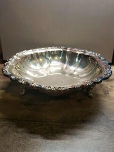 Vintage Webster Wilcox Oneida Usa Silverplate Footed Serving Bowl Dish 11 Inch