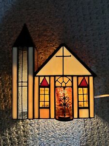 Vintage Stained Glass Church Lights Up