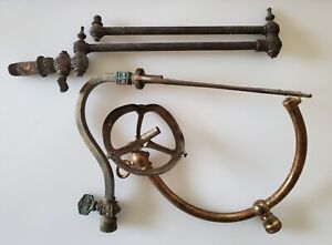 Antique Victorian Gas Light Fixture Parts Arms Valves