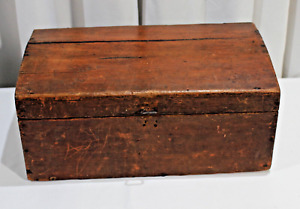 19th C Wooden Domed Document Box Brown American Made 13 5 X 8 X 6 High