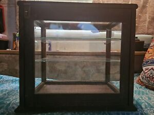 Antique Wooden Glass Display Case From 19th Century