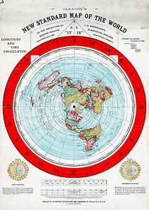 Flat Earth Map Of The World By Alexander Gleason Made 1892 Poster Size 16x23 In 