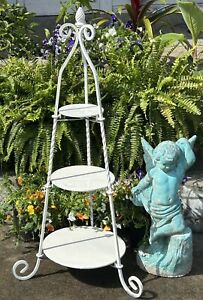 Vintage Scrolled Iron Display Stand Garden Wedding Shabby French Country 40 