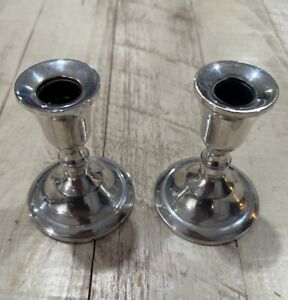 Duchin Creation Sterling Silver Weighted Set Of 2 Candlestick Candle Holder