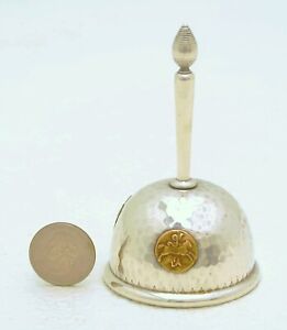 Hand Hammered Gorham Sterling Silver Mixed Metal Bell Date Marked 1881