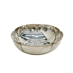 The Kalo Shop Hand Hammered Sterling Silver Scalloped 7 Inch Bowl Circa 1940