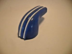 Vintage Nos Blue Bakelite Stove Handle Knob White Stripes National Lock