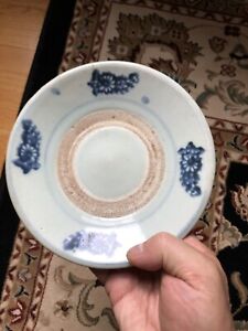Chinese Ming Blue And White Swatow Charger With Flowers 16th C 6 