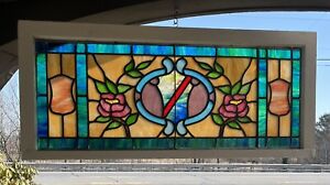 Antique Leaded Stained Glass Window Wilmington De Salvage 1930s