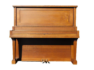 C1911 Ludwig Mission Arts Crafts Upright Piano Quartersawn Oak Restored Antique