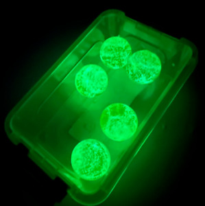 New Vaseline Uranium Glass Ball With Afterglow Light Collectible 25 Mm