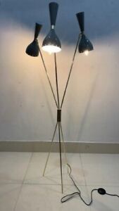 Midcentury Style Brass Lacquered Tripod Floor Lamp Stilnovo Gift Item New