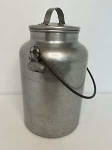 Viko Popular Aluminum Tin Milk Bucket 4 Quart 10 Lid Handle Vintage