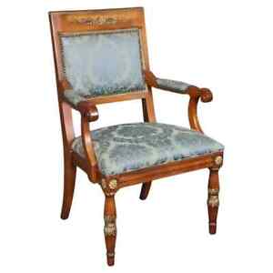 French Empire Style Ormolu Henredon Classic Armchair Or Throne Chair