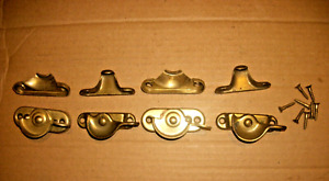 4 Vintage Metal Window Sash Locks With Keepers Brass Toned With Some Screws