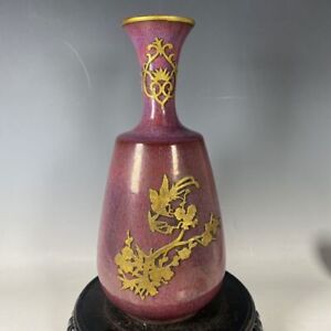 12 5 China Antique Song Dynasty Guan Kiln Jun Porcelain Fambe Flower Bird Vase