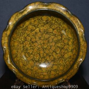 9 6 Song Dynasty Marked Ge Yellow Porcelain Big Lace Writing Brush Washer