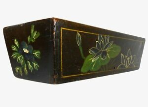 Late 19th C American Antique Enamel Painted Victorian Flower Box W Sloped Sides