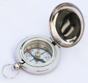 Antique Brass Compass Push Button Marine Pocket Compass Vintage Wedding Gift