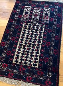 Handmade Afghan Royal Bahor Prayer Rug Accent Rug 3x5 Geometric Camel Hair