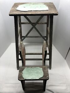 Antique Step Stool Plant Stand