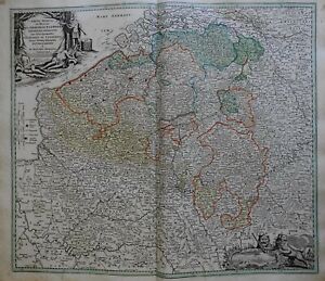 Belgium Austrian Netherlands Catholic Provinces 1740 Homann Decorative Folio Map