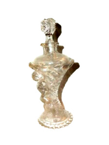 Antique Eapg Glass Perfume Bottle Cherub Cornucopia Stopper Victorian 1893