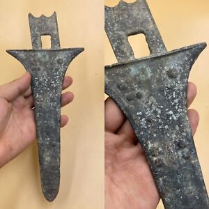 Very Unique Ancient Luristan Bronze Dagger With Rare Patina