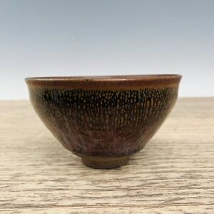 4 9 China Old Song Dynasty Porcelain Jianzhan Marked Fambe Rabbit Hair Tea Bowl