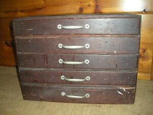 Vintage Primitive Handmade Wooden Cabinet With Drawers