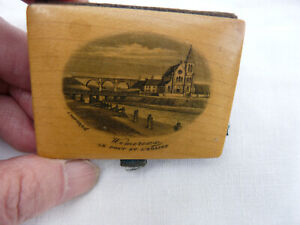Antique French Mauchline Ware Sewing Case Needle Holder Etui