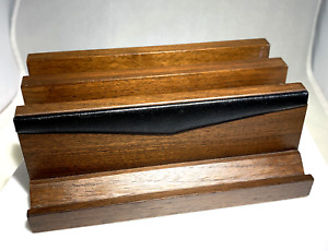 Rare Scheibe Mid Century Danish Modern Walnut Wood Desk Letter Holder Sorter Mcm