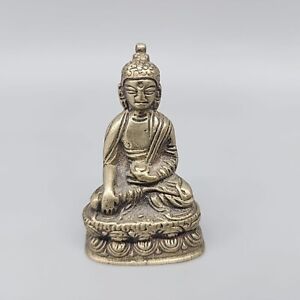 Bronze Vintage Buddha Chinese Metal Mini 2 Statue Figure