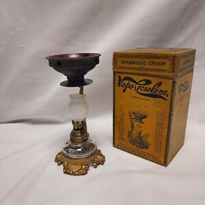 Antique Vapo Cresolene Medicine Medical Tool Box Inhaler Complete Ornate