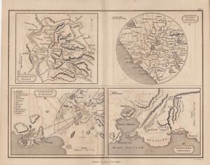 1836 Antique Map Rome Athens Syracuse In Ancient Times S Butler D D 