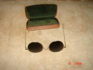Antique Eyeglasses W Dark Lenses W Case