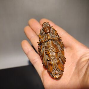 Chinese Wood Carving Deep Relief Statue Kwan Yin Thousand Hand Bodhisattva Quan