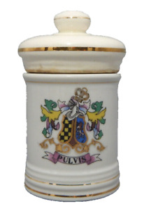 Vintage Antique Dom Porcelain Apothecary Jar C1850 1880 Pulvis