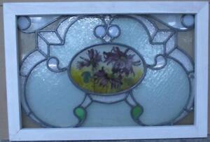 Victorian Hand Painted Stained Glass 1800 S Beautiful Floral 25 1 2 X 17 1 2 