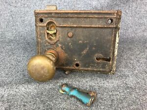 Antique Brass Closet Door Knobs Lock Hardware No Key