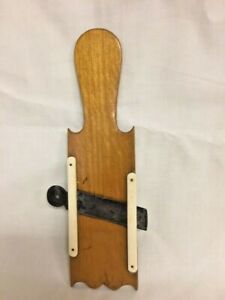 Antique Treenware Mini Slicer Cutter Shredder Hand Forged Iron Blade 1880 1920 S