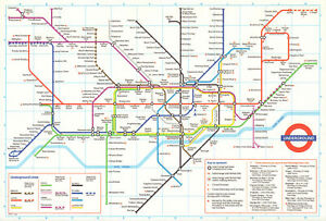 London Underground Tube Plan Map Heathrow Terminal 4 Complete 3 1986