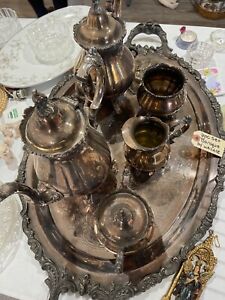 Vintage Baroque By Wallace 6 Pc Tea Coffee Set