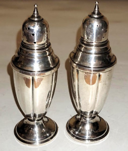 Vintage Arrowsmith Sterling Silver Salt And Pepper Shakers Set Of 2