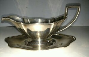 Vintage Sterling Silver Gorham Plymouth Sauce Gravy Boat Underplate Set A2081