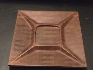 Vintage Digsmed Denmark Mid Century Modern Staved Teak Divided Tray Cheese Board