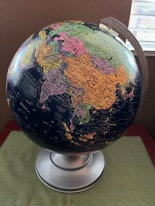 Replogle 12 Inch Midnight Rotating World Globe With Metal Base Made In Usa